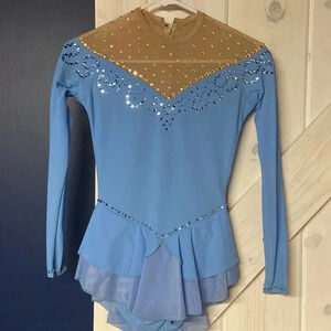 Figure Skating Custom Rhinestone Competition Long Sleeve Dress